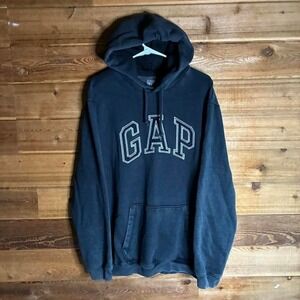 Navy blue Gap hoodie with white logo